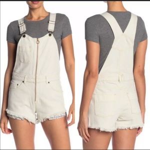 Free People denim short overalls size 10